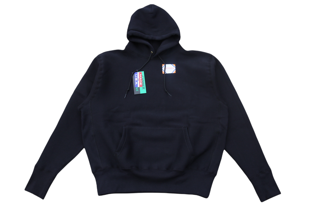 CAMBER SPORTSWEAR-232 CROSS KNIT HOODIE HOODED SWEATSHIRT IN BLACK