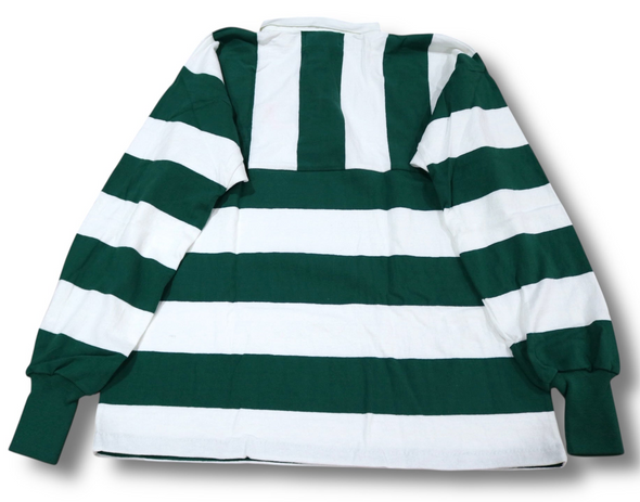 VINTAGE 90s UNIVERSITY OF MIAMI HURRICANES NCAA FOOTBALL RUGBY SHIRT MADE IN THE USA (MEN'S XL)