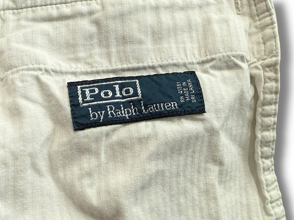 VINTAGE POLO RALPH LAUREN 36X30 PAINT SPLATTER DISTRESSED BEIGE CHINOS