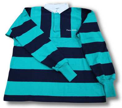 VINTAGE 90s PENN STATE NITTANY LIONS NCAA FOOTBALL RUGBY SHIRT MADE IN USA (MENS XL)