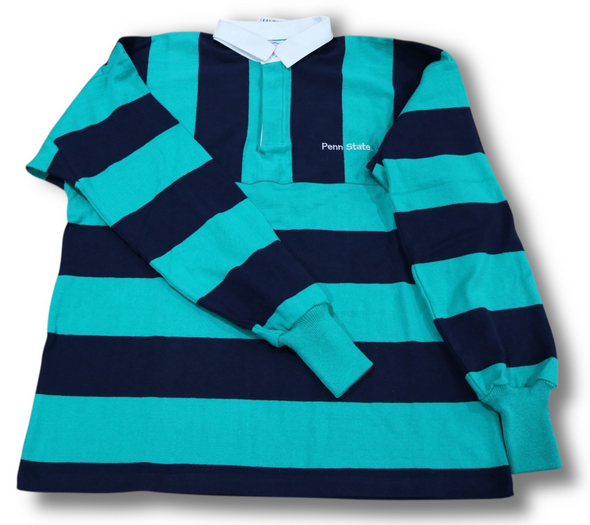 VINTAGE 90s PENN STATE NITTANY LIONS NCAA FOOTBALL RUGBY SHIRT MADE IN USA (MENS XL)