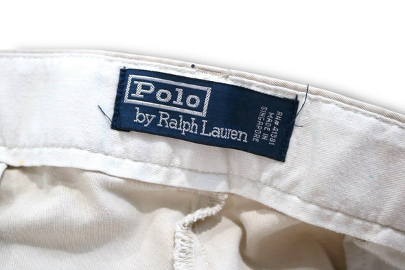VINTAGE POLO RALPH LAUREN 38X33 PAINT SPLATTER DISTRESSED BEIGE CHINOS