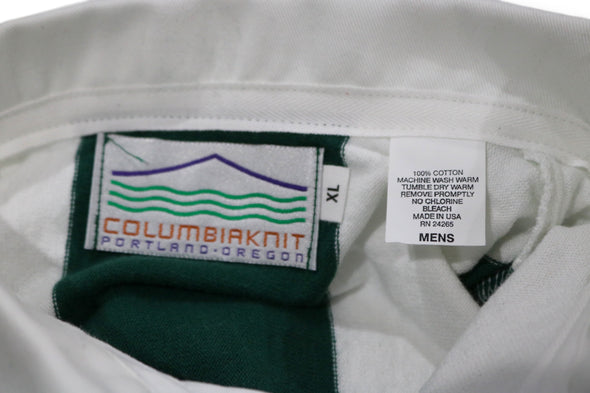 VINTAGE 90s UNIVERSITY OF MIAMI HURRICANES NCAA FOOTBALL RUGBY SHIRT MADE IN THE USA (MEN'S XL)