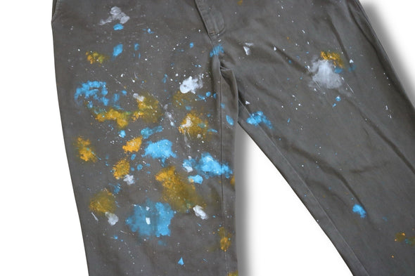 VINTAGE POLO RALPH LAUREN 36X32 PAINT SPLATTER DISTRESSED BROWN CHINOS