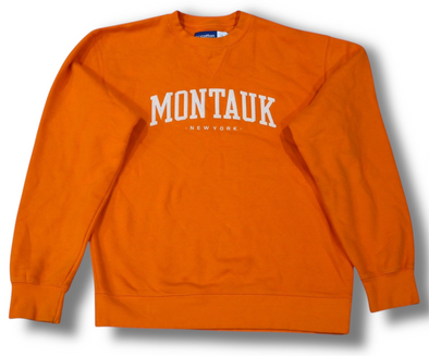 MONTAUK LONG ISLAND ORANGE CREW NECK SWEAT SHIRT (MEN'S MEDIUM)