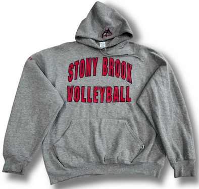 VINTAGE 90s/Y2K STONY BROOK UNIVERSITY VOLLEYBALL GRAY HOODIE (MENS LARGE)