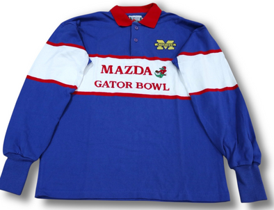 VINTAGE 1991 GATOR BOWL MICHIGAN WOLVERINES RUGBY SHIRT MADE IN USA (MEN'S LARGE)