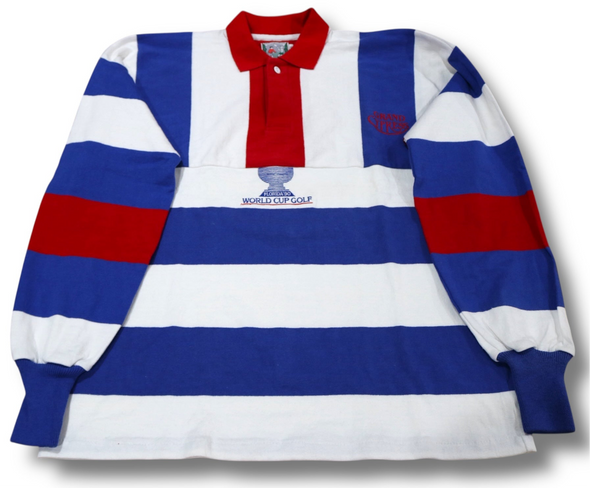 VINTAGE 1990 WORLD CUP OF GOLF FLORIDA RUGBY SHIRT MADE IN USA (MENS XL)