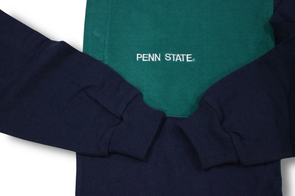 VINTAGE 90s PENN STATE NITTANY LIONS NCAA FOOTBALL RUGBY SHIRT MADE IN USA (MENS LARGE)