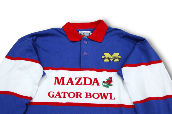 VINTAGE 1991 GATOR BOWL MICHIGAN WOLVERINES RUGBY SHIRT MADE IN USA (MEN'S LARGE)