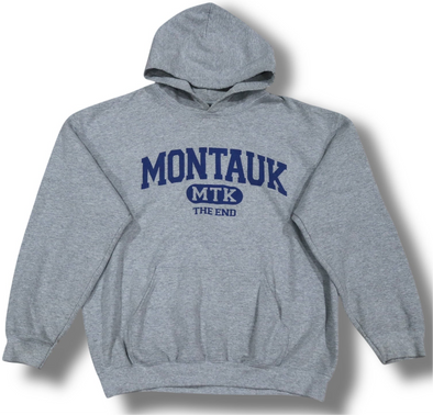 MONTAUK THE END HEATHER GRAY HOODIE SWEAT SHIRT (MENS LARGE)
