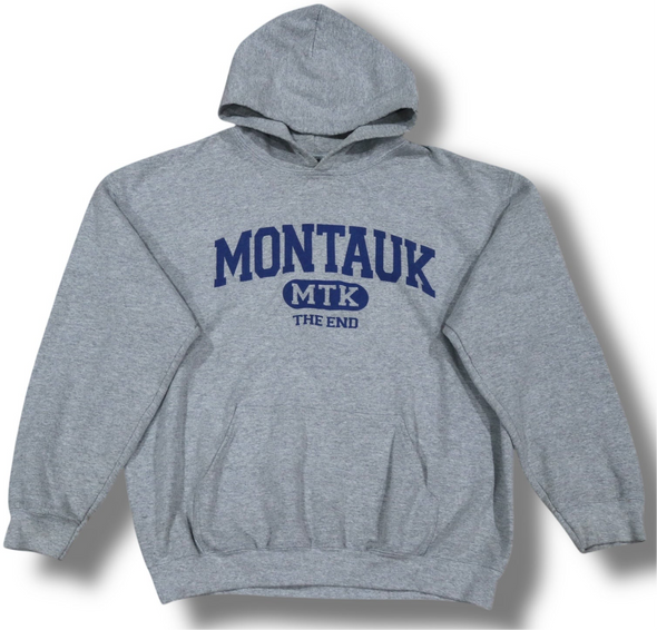 MONTAUK THE END HEATHER GRAY HOODIE SWEAT SHIRT (MENS LARGE)