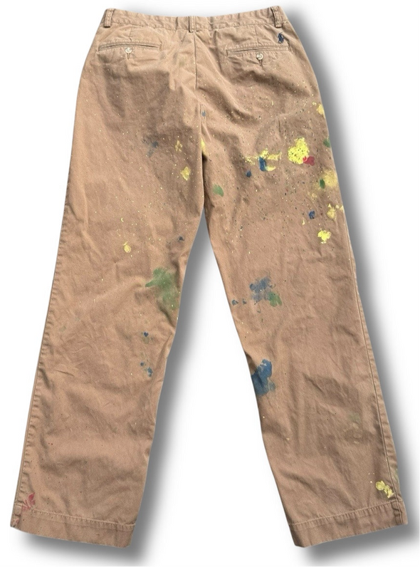 VINTAGE POLO RALPH LAUREN 32X31 PAINT SPLATTER DISTRESSED CHINOS