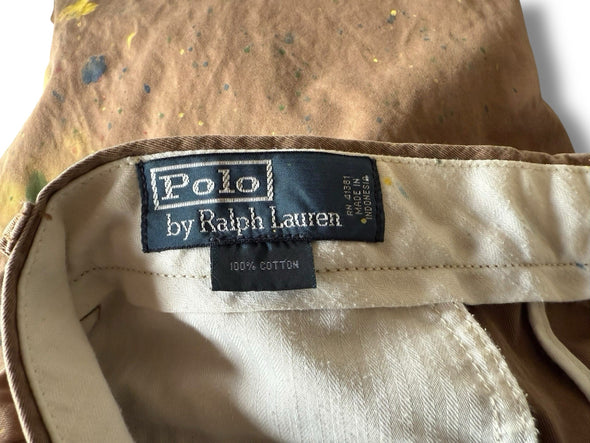 VINTAGE POLO RALPH LAUREN 32X31 PAINT SPLATTER DISTRESSED CHINOS