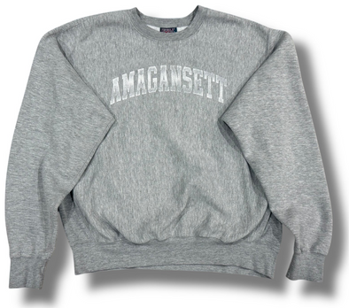 VINTAGE AMAGANSETT HEATHER GRAY HAMPTONS SWEAT SHIRT (MENS LARGE)