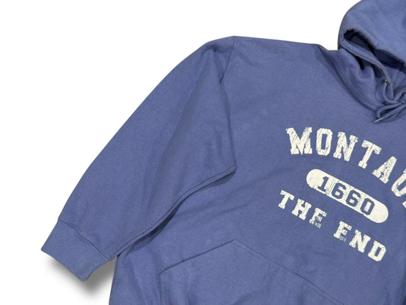 MONTAUK THE END PERIWINKLE BLUE HOODIE SWEAT SHIRT (MEN'S XL)