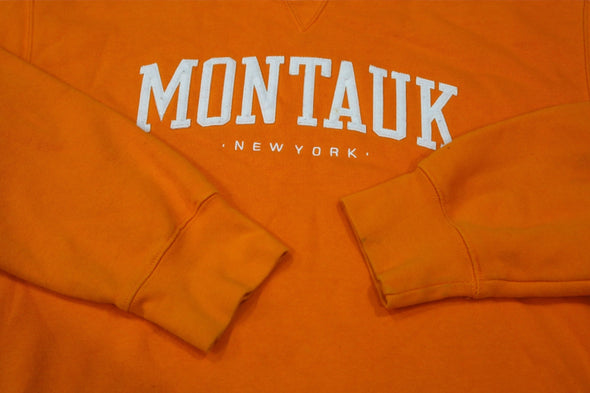 MONTAUK LONG ISLAND ORANGE CREW NECK SWEAT SHIRT (MEN'S MEDIUM)