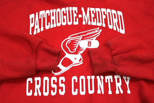 VINTAGE RUSSELL ATHLETIC PATCHOGUE MEDFORD CROSS COUNTRY HOODIE USA MADE (MEN'S LARGE)