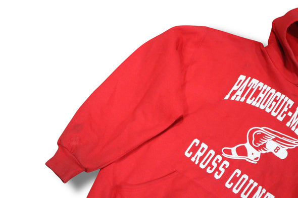 VINTAGE RUSSELL ATHLETIC PATCHOGUE MEDFORD CROSS COUNTRY HOODIE USA MADE (MEN'S LARGE)