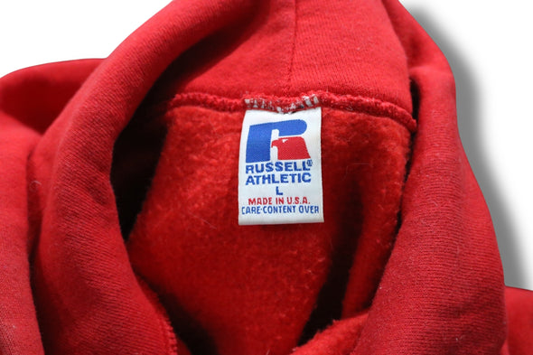 VINTAGE RUSSELL ATHLETIC PATCHOGUE MEDFORD CROSS COUNTRY HOODIE USA MADE (MEN'S LARGE)