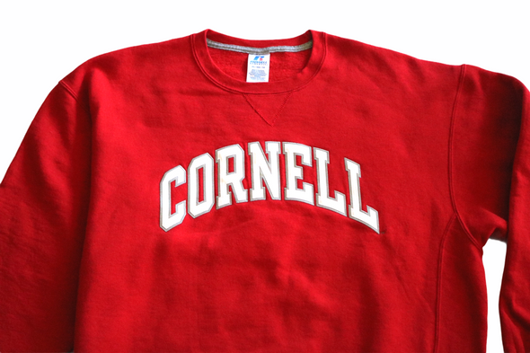 VINTAGE RUSSELL ATHLETIC CORNELL UNIVERSITY MENS XL RED CREW NECK SWEAT SHIRT