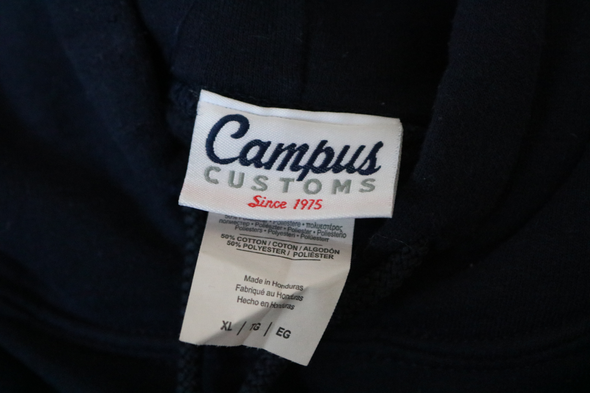 CAMPUS CUSTOMS YALE UNIVERSITY MENS XL IVY LEAGUE NAVY BLUE HOODIE SWEAT SHIRT