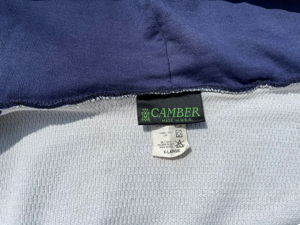PRE-OWNED CAMBER SPORTSWEAR CHILL BUSTER XL NAVY BLUE THERMAL LINED HOODED SWEATSHIRT ZIP HOODIE MADE IN USA