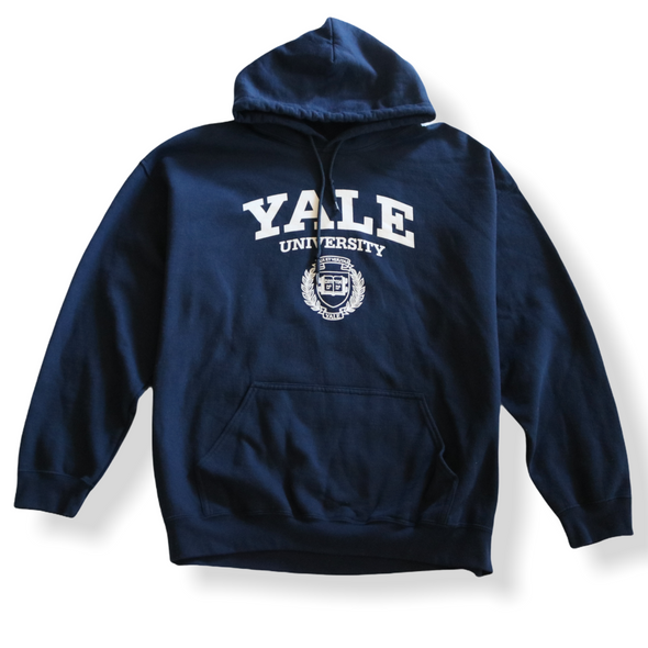 CAMPUS CUSTOMS YALE UNIVERSITY MENS XL IVY LEAGUE NAVY BLUE HOODIE SWEAT SHIRT