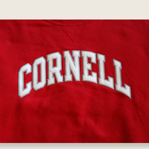 VINTAGE RUSSELL ATHLETIC CORNELL UNIVERSITY MENS XL RED CREW NECK SWEAT SHIRT